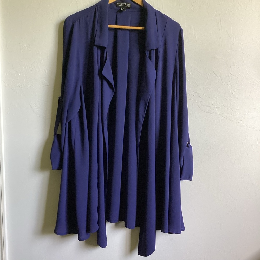 Forever 21+ Chiffon Navy Jacket Size 2X